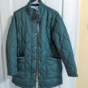 J. Crew Factory City Puffer Dark Forest Medium
